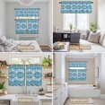 thumbnail image 6 of Aqua Geometric Kitchen Curtains Sets for Windows 24 Inch Length, Modern Abstract Polka Dots Rod Pocket Window Treatments Tier Curtains and Valances Set for Bedroom/Bathroom, 6 of 8