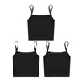 thumbnail image 3 of Hansber 3 Piece Kids Girls Spaghetti Straps Dance Tank Top Dry Fit Athletic Camisole Running Fitness Black XL, 3 of 4