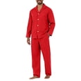 thumbnail image 5 of HAJWOH Men's Comfortable Long Sleeve Button Pajama Set Soft Comfy Sleepwear Sleep Bottom, 5 of 5
