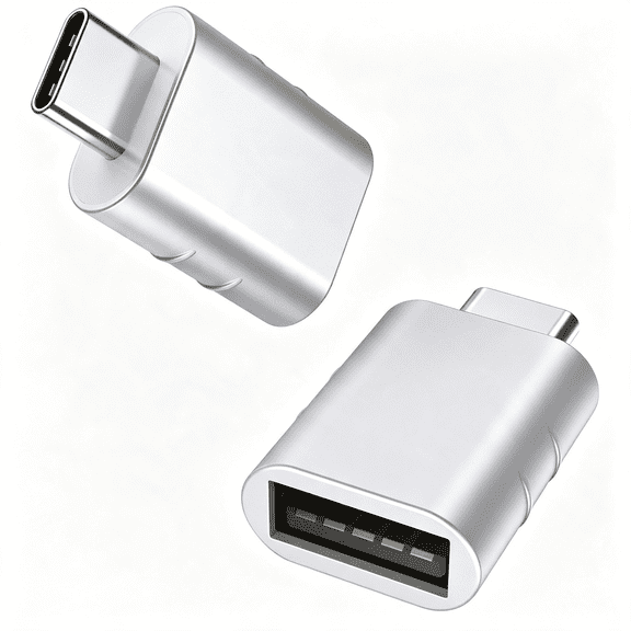 GJX Usb C to Usb Adapter Pack of 2, Usb 3.0 to Thunderbolt 5\/4 Adapter | Compatible with Macbook Pro Air 2026, Surface, Iphone, Galaxy Notebook, Xps and More Type C Devices, Silver