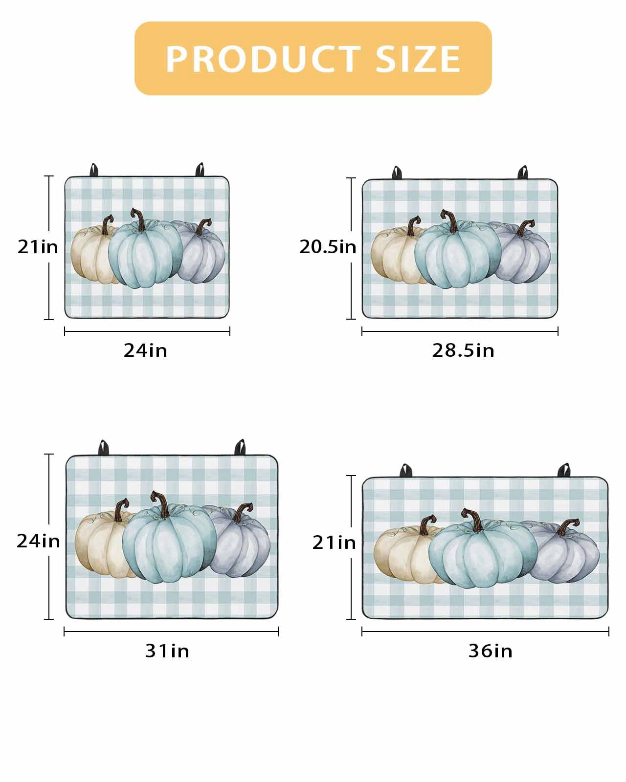 Large Induction Cooktop Protector Mat Pumpkins Stove Top Covers for Electric Stove, Thanksgiving Fall Farmhouse Teal Buffalo Plaid Decorative Stove Burner Cover Mats, Glass Top Stove Cover