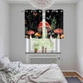 thumbnail image 6 of 2 Panels Kitchen Tier Curtains 39 Inch Length, Mushrooms Black Grommets Window Treatment Curtain, Butterfly Botanical Country Plants Thermal Curtains Drapes for Living Room/Bathroom, 6 of 9