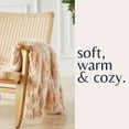 thumbnail image 5 of Great Bay Home Pink / Tan Faux Fur Reversible Throw Blanket for Couch or Chair, 50" x 60", 5 of 6