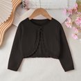 thumbnail image 4 of hengsof Girls Cardigan, Girls Bolero Shrug Sweater, Kids Knit Lace Long Sleeve, Button Cover Up Cropped Tops, 4 of 8