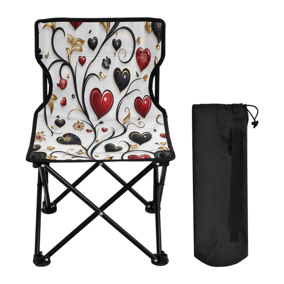 BZSMCE Camping Chairs Modern Ornate Affection Pattern Folding chair
