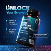 WeightWorld Micronized Creatine Monohydrate 3000mg Tablets - Muscle Growth, Strength, Energy & Recovery | Pre Workout Creatine for Women & Men | 1000mg per Tab | Vegan 270 Tablets (3 a Day), Non-GMO