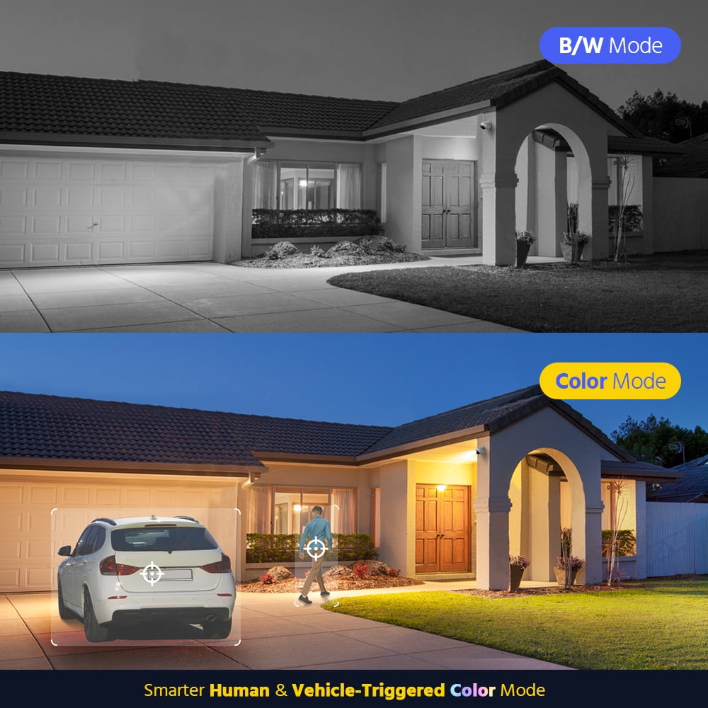 ANNKE 5MP 4PCS Outdoor Surveillance Camera with Human/Vehicle Detection,3K Wired IP67 Waterproof CCTV Outdoor Cameras for Home with Smart Dual Light,Built-in Microphone,IP67,IR Night Vision