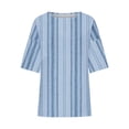 thumbnail image 4 of Blouses pour Femmes, Mode Décontractée pour Femmes, Chemise Ample en Coton Imprimé à Manches 3/4, 4 of 4