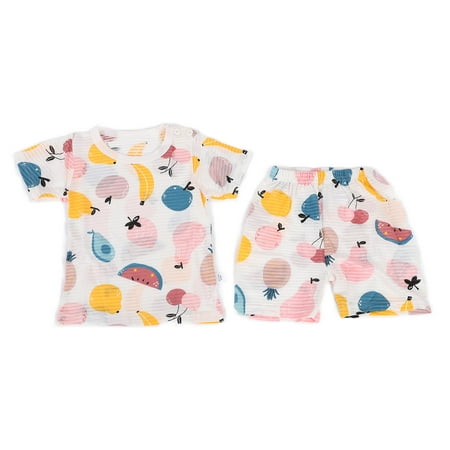 

Baby Summer Pajamas Set Baby Short Sleeve Suit Fruits Pattern Skin Friendly For Home Fruits