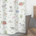 thumbnail image 4 of Sweet Jojo Designs Farm Animals Bathroom Fabric Bath Shower Curtain - Watercolor Farmhouse Horse Cow Sheep Pig, 4 of 6