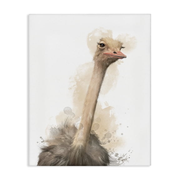 Stupell Industries Modern Ostrich & Modern Splatter Canvas Art, 16 x 20, by Matthew Piotrowicz