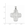 thumbnail image 4 of 14k White Gold Four Way Medal Hollow Pendant Charm, 4 of 4