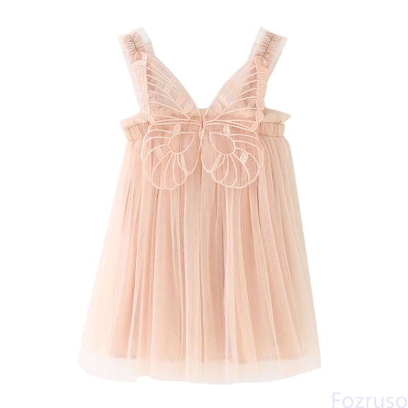 Fozruso Girls A-Line Dresses Toddler Girls Sleeveless Suspenders Dress Dance Party Dresses Clothes Sizes 2-3 Years