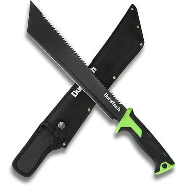 DURATECH 13" Machete with Sheath and Strap, Steel Blade, Ergonomic Non-Slip Rubber Handle, Survival Machete for Camping, Hiking, Fishing, Hunting, Bushcraft