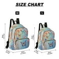 thumbnail image 3 of Quilted Backpack Fashion Backpack 11.41 * 6.1 * 14.17 Inch Women's Fashion Backpack Picnic Shopping Travel Out Sports backpack Pretty Light Blue Butterfly, 3 of 7
