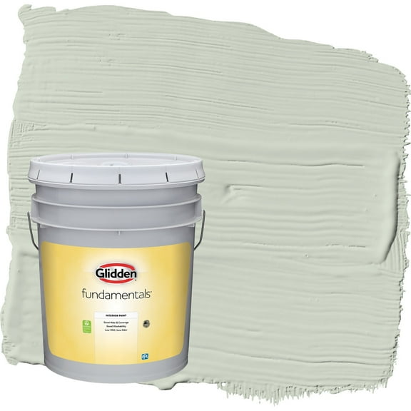 Glidden Fundamentals Castaway / Green Flat Interior Paint, 5 Gallon