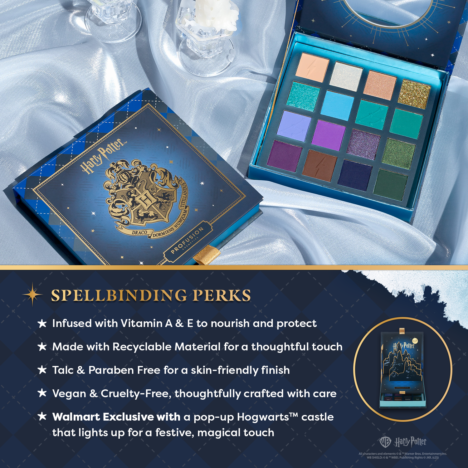 Profusion Cosmetics Harry Potter Holiday Christmas at Hogwarts 16 Shade Palette