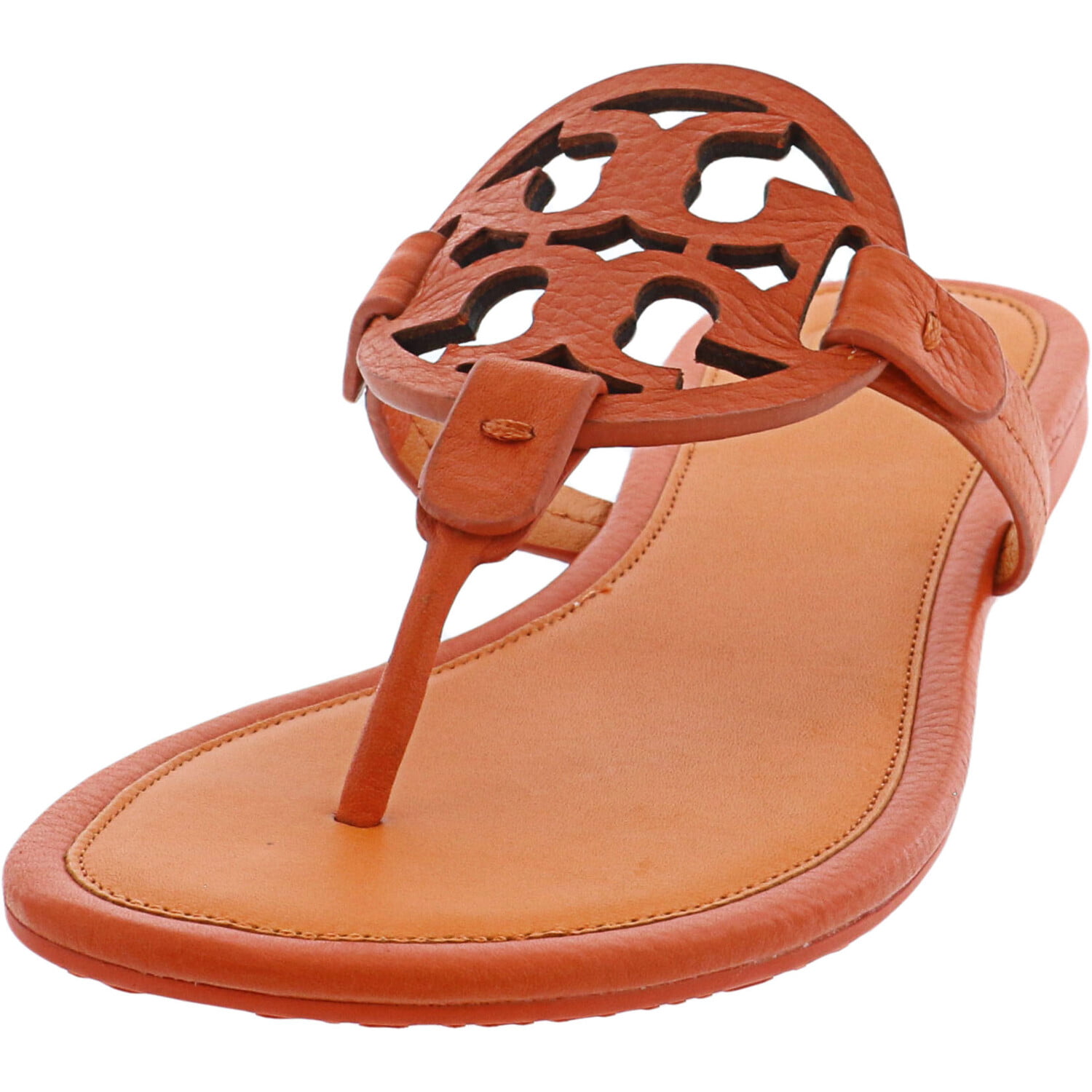 Tory Burch Women's Miller Tumbled Leather Poppy Red / Aragosta Ankle-High  Sandal  
