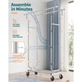 thumbnail image 6 of Sakugi Heavy-Duty Clothes Rack - 42.5"×16.5"×65.9" Garment Rack with 4-inch Lockable Wheels, Double-Rod Stainless Steel Clothing Racks for Hanging Clothes in Bedroom, Laundry Room,Silver, 6 of 11