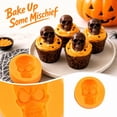 thumbnail image 2 of Halloween Silicone Molds for Baking, 3D Skull Cake Pan Mold, Nonstick Halloween Skeleton Mold for Soap Ice Cupcake (Orange), 2 of 4