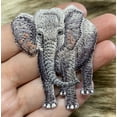 thumbnail image 3 of Gray Elephant - Natural - Iron on Embroidered Applique Patch, 3 of 4
