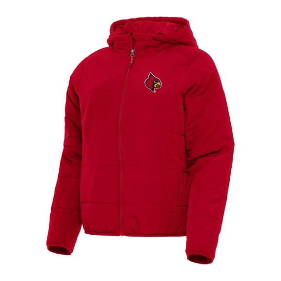 Women's Antigua Red Louisville Cardinals Universe Full-Zip Puffer Jacket
