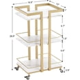thumbnail image 2 of BarberPub 3 Tier Rolling Utility Cart, Storage Trolley Cart with Metal Frame for Home and Spa, 2 of 8