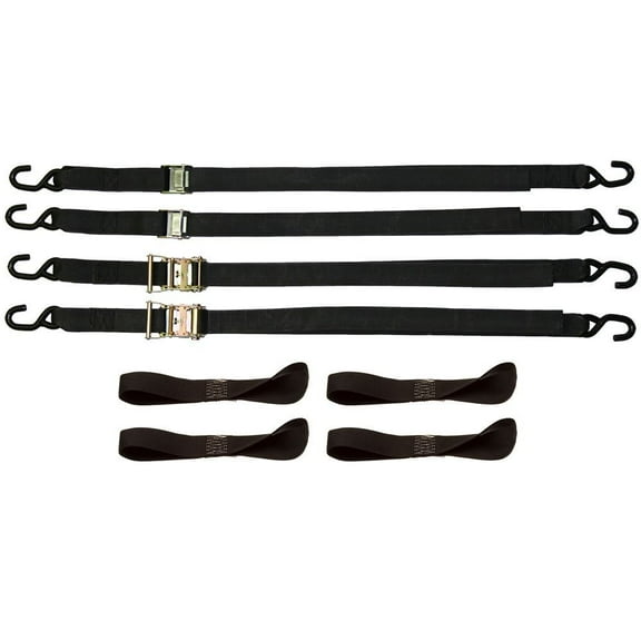 8 Piece Heavy Duty Motorcycle Ratchet & Cam Tie-Down strap set