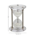 thumbnail image 4 of DecMode 6" x 9" Silver Metal Hourglass Sand Timer with Acrylic Base, 1-Piece, 4 of 8