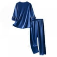 Womens Silk Satin Pajamas 3/4 Sleeve Loungewear Twopiece Sleepwear Pj Set