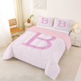 thumbnail image 2 of Manfei 3D Cartoon Monogram B King Size Comforter Sets,Modern Geometric Pattern Comforters King Size,Pink Reversible,3 Pieces,1 Comforter and 2 Pillowcases, 2 of 7
