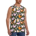 thumbnail image 2 of Daiia Roosters and Chicks Printed Men's Tank Tops,Casual Soft Sleeveless Gym Muscle Shirts Bodybuilding Tee-XX-Large, 2 of 8