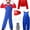 Red, variant on Super Brothers Costume - Halloween Cosplay Plumber Jumpsuit Outfit with Tops, Hat, Gloves & Moustache Dress-Up Accessories for Halloween Fancy Dress & Birthday Party