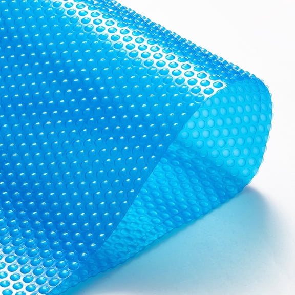 Blue Solar Pool Cover 28 x 14 ft, Heavy Duty 12 Mil Swimming Pool Solar Blanket for Inground and Above Ground Pools, Durable & Energy Efficient
