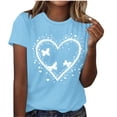 thumbnail image 3 of Sentmoon Hauts Basiques Chemisiers d'Été pour Femmes Mode Décontractée pour Dames T-Shirt Imprimé Col Rond à Manches Courtes Tendance pour L'Été et Temps Chaud L, 3 of 5