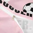 thumbnail image 4 of meiyoeat Girls Football Sports Twin Duvet Cover For Ball Lover,Kids Soccer Games Gaming Twin Bedding,Pink Reversible,2pcs(No Comforter), 4 of 6
