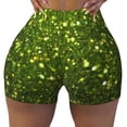 thumbnail image 2 of Naloa Green Glitter Sparkle Biker Shorts for Women Seamless Scrunch Short Women’s Yoga Shorts for Gym Running Sport Shorts-X-Large, 2 of 8