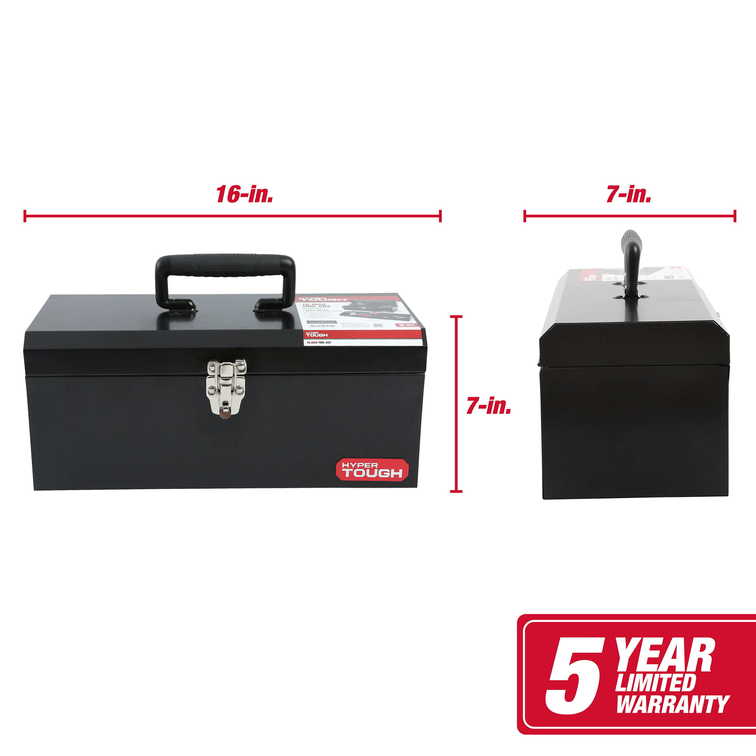 Hyper Tough 16-Inch Metal Tool Box with Removable Tray photo 7