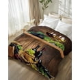 thumbnail image 3 of Flannel Fleece Throw Blanket Farm Red Wine Grapes Wine Barrel Lightweight Soft Plush Blankets,Vintage Brown Wood Board Cozy Warm Throw Blanket for Couch Sofa Bed Car Office 40x50in, 3 of 9