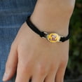 thumbnail image 3 of LSU Tiger Eye on Yellow Novelty Suede Leather Metal Bracelet, 3 of 4