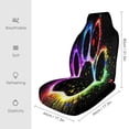 thumbnail image 2 of Colorful Neon Paw Print Car Seat Cover Set Auto Front Bucket Cushion Protect Accessories 2 Piece, 2 of 6