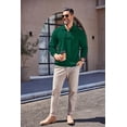 thumbnail image 6 of COOFANDY Men's Quarter Mock Neck Zip Up Pullover Slim Fit Mock Neck Long Sleeve Sweaters Casual Corduroy Polo Comfort Golf Sweatshirts, 6 of 10