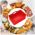 thumbnail image 4 of Air Fryer Silicone Bakeware Silicone Pot Reusable Air Fryer Diners Basket for Double Air Fryer Oven Accessories MICROWAVES 2PCS - Red, 4 of 5