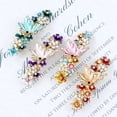 thumbnail image 3 of 4 Pieces Vintage Gold Metal Sparkly Rhinestone Flower Butterfly French Hair Barrettes Floral Snap Hair Clips Clasps Accessories for Women Girls, 3 of 8