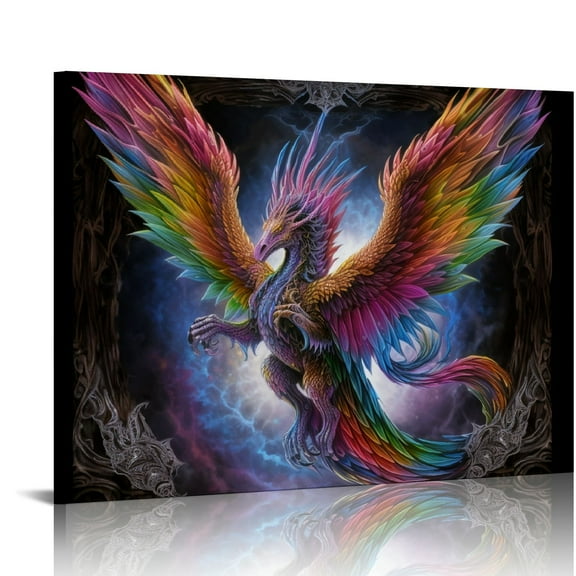 COMIO Canvas Wall Art Dragon Canvas Print Picture Wall Art Artwork Wall Art for Living Room Bedroom Bathroom Room Office Decor Framed