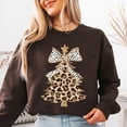 thumbnail image 4 of Leopard Christmas Tree Graphic Sweatshirt for Women, Holiday Winter Pullover, 4 of 8