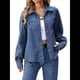 thumbnail image 2 of Camisa Vaquera de Gran Tamaño para Mujer, Chaqueta Vaquera, Moda de Otoño 2025, Camisas con Botones, Blusas de Larga, Chaquetas de Moda Azul XS, 2 of 9