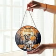 thumbnail image 2 of Mummy Bulldog Happy Halloween with Pumpkins Bats Spooky Fun Stained Glass Suncatcher Dog Lover Gifts Idea Window Hanging Sign Decor - 00019, 2 of 5