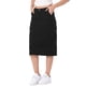 thumbnail image 1 of Falda Midi de Corderoy para Mujer Inspire Chic, Cintura Alta, Espalda Elástica, Color Negro, Talla M, 1 of 6