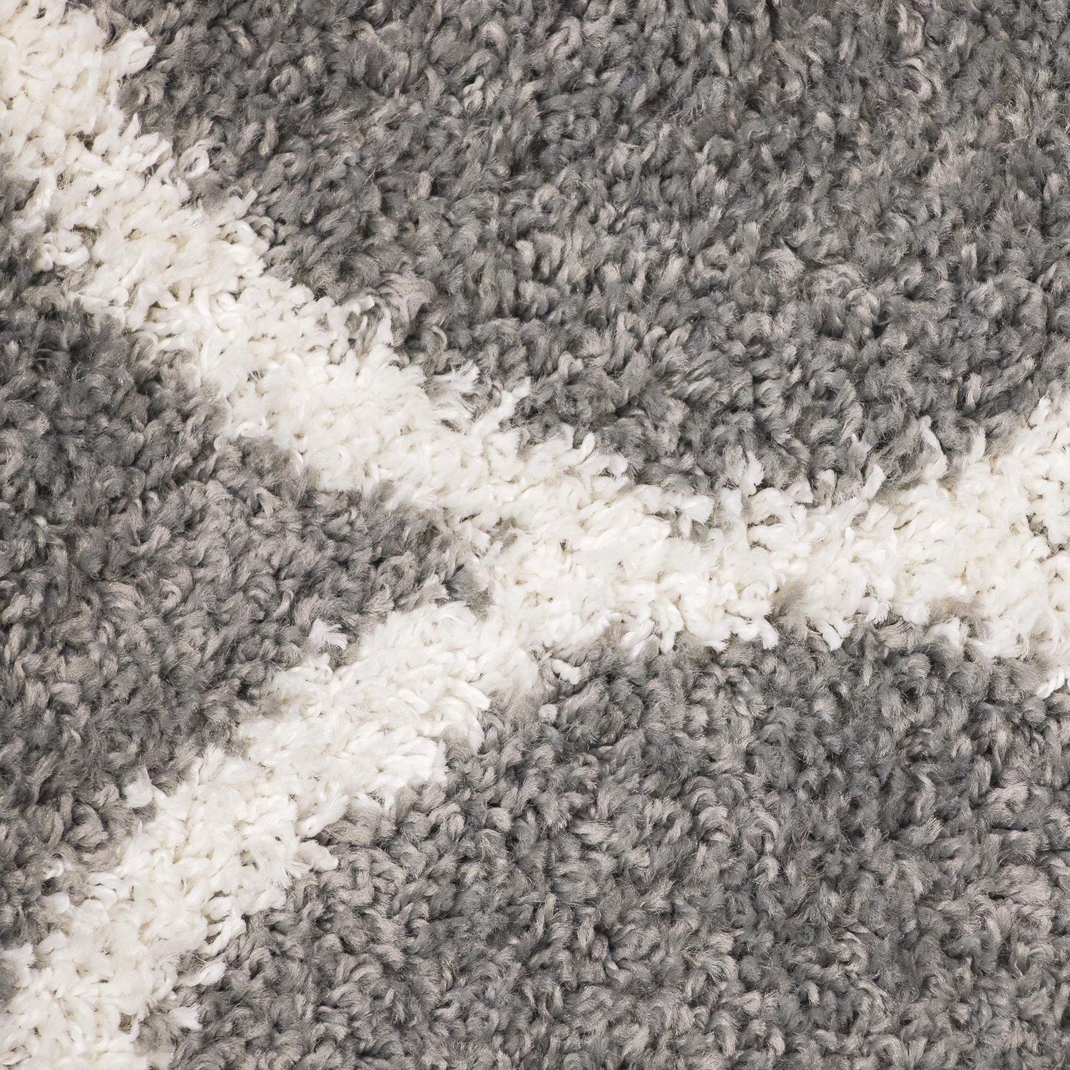 MAINSTAYS 48"x66" Grey and White Tufted Sanborn Shag Rug